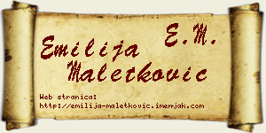 Emilija Maletković vizit kartica
